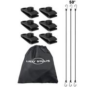 LuckyStraps Car Cover Gust Straps with Heavy Duty Clips, Car Cover Wind Protector with UV Resistance, Protect Your Car Cover from Blowing Off in High Winds, Fit for All Cars from 4.2 FT to 8.8 FT