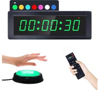 LUCKYTIME Gym Timer Clock, Multifunctional Fitness Timer with Remote Control & Button, 7-Color LED Display, HIIT TABATA EMOM Interval Countdown/Up Stopwatch, Wall Mount or Tabletop for Home Gym Garage