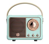 Luckyu Retro Bluetooth Speaker, Vintage Speaker with Old Fashioned Classic Style,Loud Volume, Bluetooth 5.0 Wireless Connection, Support TF Card, U Disk and AUX Audio Input (Blue)