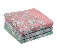 Luckyvestir Handkerchiefs for Women, Soft Cotton Wedding Men's Handkerchief, Ladies Hankies with Floral Pattern, Large 17", 3pcs:pink,green,cyan, 17*17"/43*43cm
