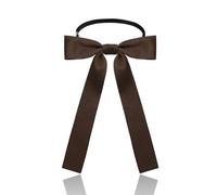 Luckyvestir Western Bow Ties for Men Women, Black/Red Colonel Satin Ribbon String Bow Tie for Costume Uniform, Brown, 7.48 X 5.31"
