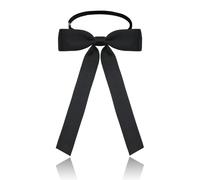 Luckyvestir Western Bow Ties for Men Women, Black/Red Colonel Satin Ribbon String Bow Tie for Costume Uniform, Matte Black, 7.48 X 5.31"