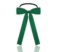 Luckyvestir Western Bow Ties for Men Women, Black/Red Colonel Satin Ribbon String Bow Tie for Costume Uniform, Forest Green, 7.48 X 5.31"