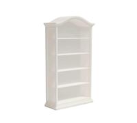 LuckyVin 3D Printed Miniature Bookcase, 4-Tier Empty Dollhouse Bookshelf, Open Display Shelf for Dollhouse DIY (White)