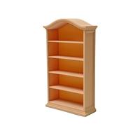 LuckyVin 3D Printed Miniature Bookcase, 4-Tier Empty Dollhouse Bookshelf, Open Display Shelf for Dollhouse DIY (Wood Colo)