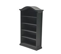 LuckyVin 3D Printed Miniature Bookcase, 4-Tier Empty Dollhouse Bookshelf, Open Display Shelf for Dollhouse DIY (Black)