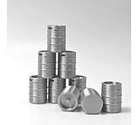 LuckyVin Mini Industrial Barrel Set - 3D Printed Miniature Keg Props, 9-Piece Gray Barrel Pack for Model Scenery, Tabletop Terrain & Diorama Crafts (1:18)
