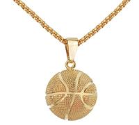 Luckywaqng Basketball Women's Necklace Men's Steel Necklace Chain Jewellery Watches Horde Necklace (Gold, One Size)
