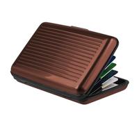 Luckywaqng Blocking Credit Card Holder Metal Wallet ID Credit Card Protector Case Business Card Holder for Men or Women Business Card Holder Wood, coffee, standard size