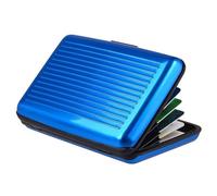 Luckywaqng Blocking Credit Card Holder Metal Wallet ID Credit Card Protector Case Business Card Holder for Men or Women Business Card Holder Wood, blue, standard size