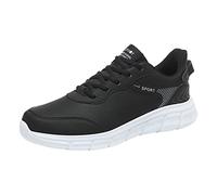Luckywaqng Men's PU Leather Shoes Outdoor Leisure Shoes with Comfort Air Cushion Walking Shoes for Sports Hall, Jogging, Trekking, Climbing, Trail Running Shoes, Soft Soles Running Shoes,