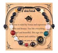 Luckywaqng Natural Beauty Exploration: Organic Ingredients, Recommended for Face, 12 Constellations Bracelet, Adjustable Rope Bracelet, Personalized Leather Bracelet, one size, Paper, No gemstone