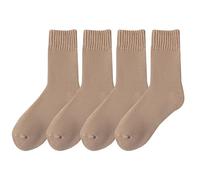 Luckywaqng Thicker Warm Fluffy Socks Gifts for Women Fluffy Cozy Socks Stocking Filler Ladies Socks Plain Thermal Socks Colored Socks Men, coffee, One Size