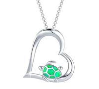 Luckywaqng Turtle Necklace Turtle Jewellery Turtle Pendant Tortoise Necklace Turtle Presents For Turtle Lover for Women Pendant with Suction Cup (Green, One Size)