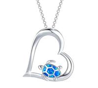 Luckywaqng Turtle Necklace Turtle Jewellery Turtle Pendant Tortoise Necklace Turtle Presents for Turtle Lover for Women Pendant with Suction Cup (Blue, One Size)