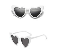 Luckywaqng Women's Retro Fashion Heart-Shaped Shades Sunglasses Integrated Glasses & Accessories, a, One Size