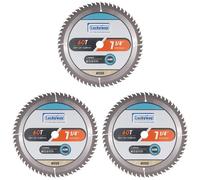 Luckyway 3-Pack 7-1/4 Inch 60T Finish with 5/8 Inch Arbor TCT Circular Saw Blade for Cutting Wood