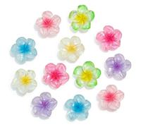 LUCLA Gummy Bear Shoe Charms, Daisy Flower Charms, Cherry Blossom, Bling Pink Heart Shoe Decoration Charms for Clog Sandals, Gummy Bear Birthday Party Favors Gifts for Girl Women, plumeria flower, S