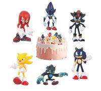 Luclay Cartoon Cake Topper- 6Pcs Soni Figures Cake Decoration Toys Dolls Mini Action Figure Set Birthday Cake Decoration Party Supplies for Kids, Girls, Boys, Birthday Party, Baby Shower Decoration