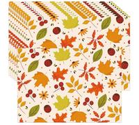 Lucleag 50 PCS Fall Paper Place Mats, Disposable Autumn Leaf Maple Leaves Placemats Table Mats for Autumn Fall Harvest Thanksgiving Dinner Table Decoration Party Supplies, 13.8 x 9.8 inch