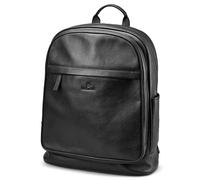 Lucleon by Trendhim Black Leather Backpack for Men | Full-Grain Leather with Vintage Look | Dual Shoulder Straps and Top Handle | Clean Danish Design Aesthetic