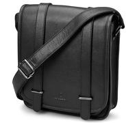 Lucleon by Trendhim Black Satchel Shoulder Bag for Men | Full-Grain Leather & Polyester | Adjustable Strap | Vintage-Inspired Look | Stylish Danish Functionality