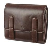 Lucleon by Trendhim Brown Hanging Leather Wash Bag for Men | Made from Real Cowhide with Cotton Lining | Sturdy Toiletry Bag with Carry Handle | Refined Danish Design for Travel Organisation