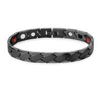 Lucleon by Trendhim Men’s Bracelet in Black Titanium with Magnetic Clasp | Asymmetric Design with Gauss Magnets and FIR Elements | Danish Design | Casual Accessory