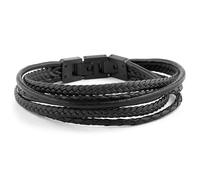 Lucleon by Trendhim Men's Bracelet | Roy Leather Bracelet Black | Genuine Leather with Polished Stainless Steel Clasp | Danish Design | Elegant Accessory for Everyday & Occasion