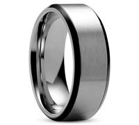 Lucleon by Trendhim Men's Ring | Aesop Keith Brushed Titanium Ring | Danish Design | Lightweight & Durable Men's Jewellery for Everyday & Occasion | Silver-Tone with Black Lines