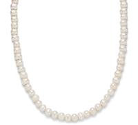 Lucleon by Trendhim Pearl Necklace Men White | Genuine Freshwater Pearls with Stainless Steel Clasp | 50 cm Length | Danish Design | Elegant Men’s Jewellery