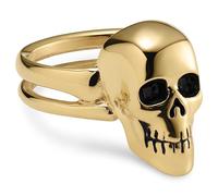 Lucleon by Trendhim Ring Men | Gold-tone Stainless Steel Skull Design | 316L Stainless Steel & Titanium Nitride Coating | Danish Design | Polished Finish | Gold/Black