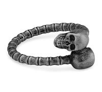 Lucleon by Trendhim Ring Men | Grey Stainless Steel Skull Wrap | 316L Stainless Steel & Blackened Finish | Danish Design | Skull Motif | Grey/Black