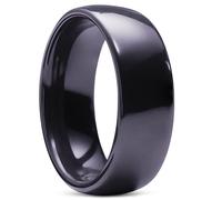 Lucleon by Trendhim Ring Men | Polished Grey Ceramic | Ceramic | Designed in Denmark | Flat Court Shape | Charcoal