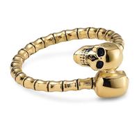 Lucleon by Trendhim Skull Wrap Ring Men | Gold-tone Stainless Steel | 316L Stainless Steel & Titanium Nitride Coating | Danish Design | Polished Finish | Gold/Black