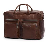 Lucleon by Trendhim Tan Leather Travel Bag for Men | Buffalo Leather with Cotton Lining | Padded Compartment for 15.6" Laptop | Adjustable Strap | Danish Design