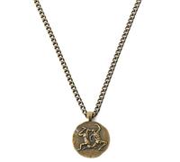 Lucleon by Trendhim | Zodiac Sign Necklace | For Men | 4mm Curb chain | Gold-tone Stainless Steel | Polished Finish | Gemini Motif