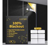 LUCMO Blackout Blinds 350 x 145 CM, 100% Blackout Blinds Curtain for Window, No Drill Portable Blackout Shades Film for Bedroom, Cut to Any Size, Nursery Black Out Blinds for Baby Travel Temporary