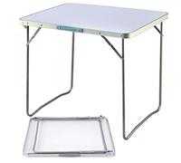 Lucn Folding Camping Table Aluminium Picnic Party Foldable Table Portable Indoor Outdoor Dining Camp Tables Utility BBQ, Unfolding Size 80x60x69cm, White