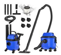 Lucn Large Wet and Dry Corded Vacuum Cleaner Universal Vac Strong Suction 4800W 3in1, Container: 15 Litre, Suction Hose: 1.5m, incl. HEPA filter, Floor Brush and Crevice Nozzle