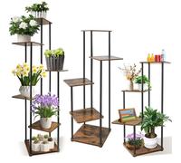 Lucn Metal 6 Tier Tall Plant Stands Flower Shelf, Corner Flower Pots Holder Plant Shelf Display Rack Flower Shelves for for Balcony Garden Patio Living Room Bedroom (6 Tiers)