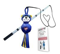 LUCOLOVE Flirt Pole for Dogs Heavy Duty - Multi-Sensory Tough Chase Toy for Medium & Large Breeds - Extra Strong 99cm Dog Flirt Pole for Outdoor Training and Exercise (Raccoon)