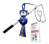 LUCOLOVE Flirt Pole for Dogs Heavy Duty - Multi-Sensory Tough Chase Toy for Medium & Large Breeds - Extra Strong 88cm Dog Teaser Wand for Backyard Play, Training and Interactive Fun (Raccoon)