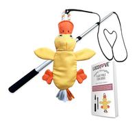 LUCOLOVE Flirt Pole for Dogs Heavy Duty - Multi-Sensory Tough Chase Toy for Medium & Large Breeds - Extra Strong 88cm Dog Teaser Wand for Backyard Play, Training and Interactive Fun (Duck)