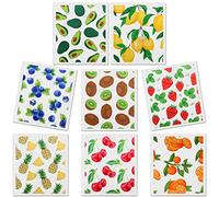 Lucomb Reusable Swedish Kitchen Dish Cloths, 8 Pack Replace Paper Towels Quick Drying Kitchen Sponges Dish Rags for Dishes Washing Home Cleaning Window Glass Wipes (Mixed Fruit)