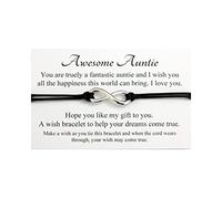 Lucor Aunty Auntie Aunt Gifts,Christmas Birthday Gift,Awesome Auntie Infinity Wish String Bracelet,Gift for Aunty,Aunt,Aunty from Niece Nephew(Pink)