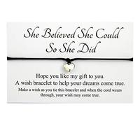 Lucor Congratulations Graduation Gifts,She Believed She Could So She Did Heart Wish String Bracelet,Gift for Her,Strength Inspirational Gift(Hot Pink)