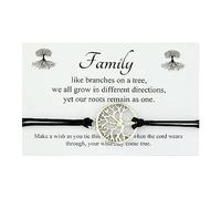 Lucor Family Tree Gifts,Family Like Branches On a Tree,Tree Of Life Wish String Bracelet,Family Inspirational Motivational Gift,Christmas Birthday Gift(Dark Green)