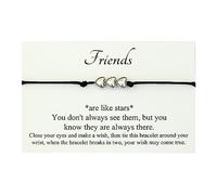 Lucor Friends Are Like Stars Gifts, Best Friend Wish Bracelet, Dark Green