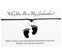 Lucor Godmother Gift Card | Godmother Proposal Gifts | Heart Wish String Bracelet | Will You Be My Godmother Gifts(Dark Purple)